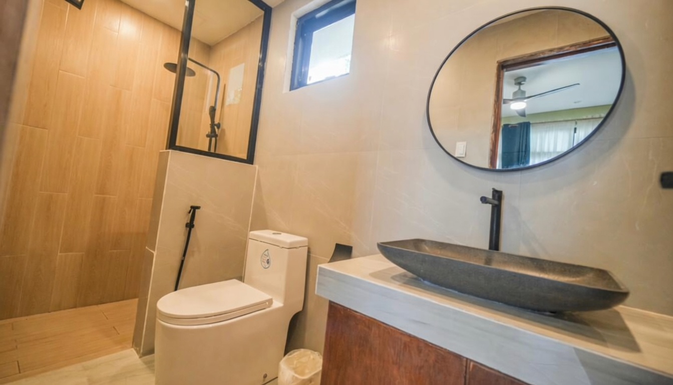 Cabin 1 second bathroom view at La Luz Beach Resort